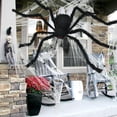 thumbnail image 4 of Huryfox 16ft Giant Spider Web + 50"  Triangle Huge Spider Web for Indoor Outdoor Halloween Decoration Yard Home Party Haunted House Decoration, 4 of 5
