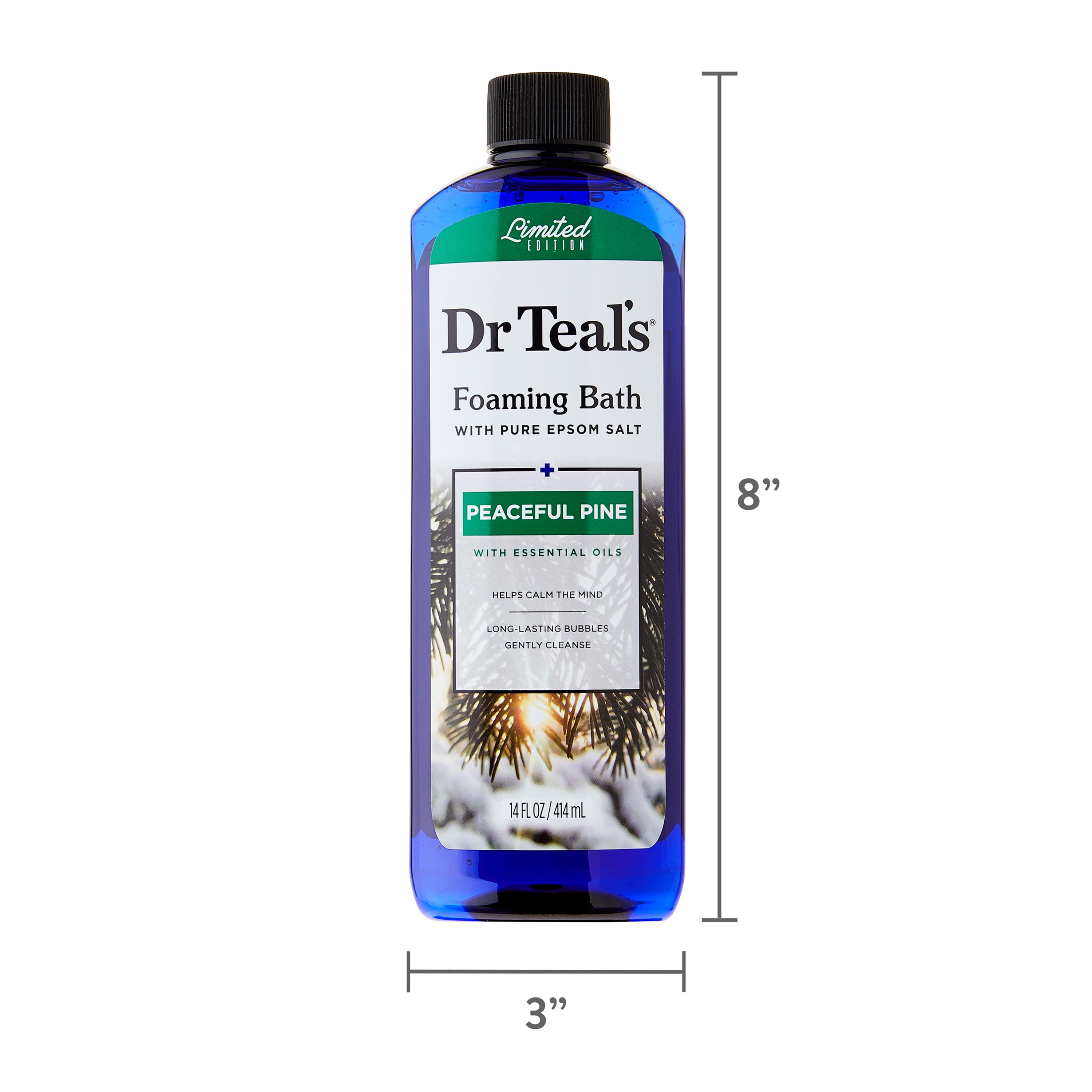 (2 pack) Dr Teal's Peaceful Pine Glow Pure Epsom Salt Foaming Bath, 14 oz