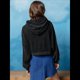 thumbnail image 5 of Sudadera Corta con Capucha y Cremallera para Mujer, Estilo Años 90, Larga, Cordón Ajustable y Bolsillos. Negro L, 5 of 9