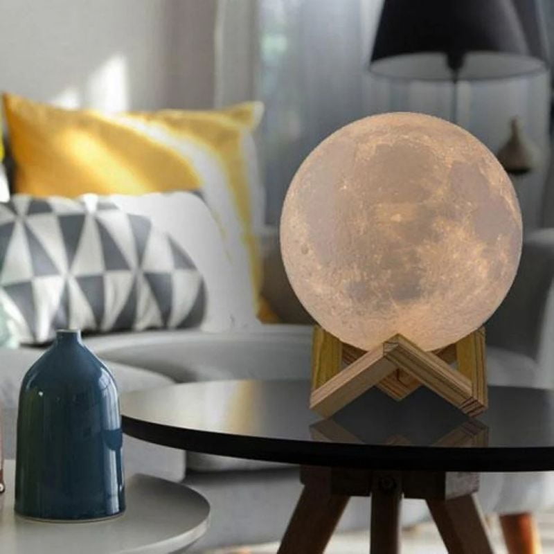 7.9 inch Large Moon Lamp Galaxy Starry Moon Night Light with Touch and Remote Control 16 Colors as Cool Lamp Gift for Boys or Girls
