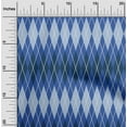 thumbnail image 1 of oneOone Cotton Poplin Twill Blue Fabric Argyle Check Quilting Supplies Print Sewing Fabric By The Yard 56 Inch Wide, 1 of 4