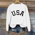 thumbnail image 6 of Fancifize Girl's Cute USA Print Sweatshirt Long Sleeve Crew Neck Pullover Tops T-Shirt Little/Big Girls Casual Drop Shoulder Shirt 1-12 Years, 6 of 7