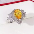 thumbnail image 5 of Luxury Pear Cut Cubic Zircon Women Jewelry Wedding 925 Silver Ring Sz 6-10, 5 of 9