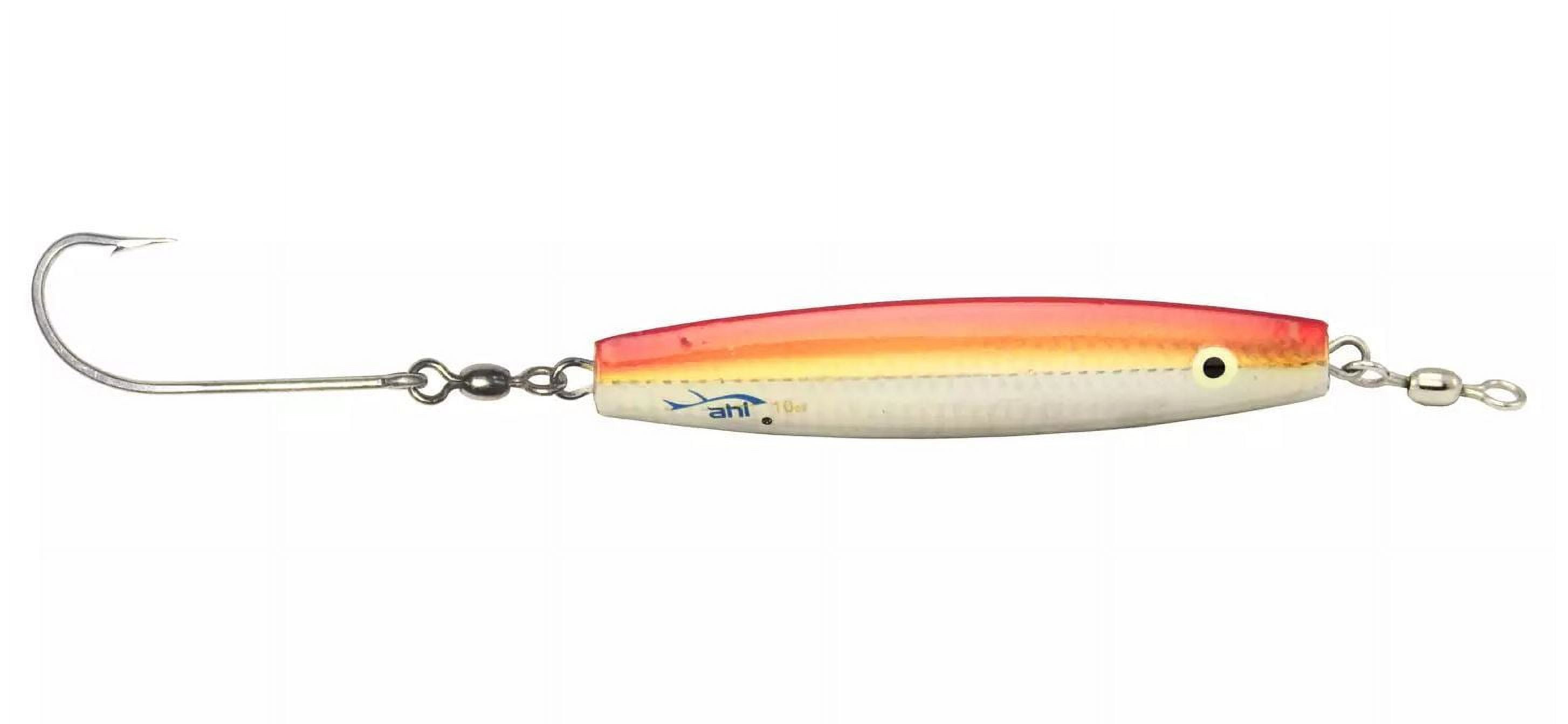 Ahi USA Assault Diamond Jig with Glow Eyes and Single Hook, Silver Flash, 2-Ounce Multi-Colored