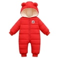 thumbnail image 5 of Happy Cherry Infant Puffer Romper Baby Bunting Snowsuits Hooded Jumpsuit Overalls Newborn Boy Pram Suit 0-24 Months, 5 of 8