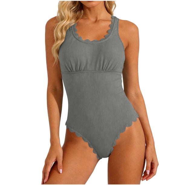 Casual Primavera Tops para las Mujeres Color Sólido Encaje sin Espalda Bikini Beach Traje de Baño con Poliéster Suave, Transpirable Bikini Casual Top para el Verano