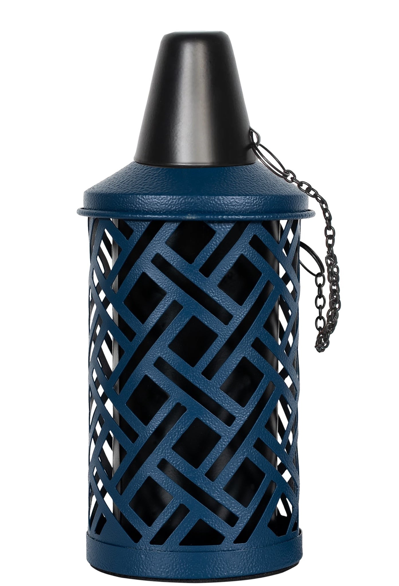 Mainstays Table Torch Citronella Oil Lamp Metal Torch for Indoor and Outdoor (Textured Blue, 1 Pc)