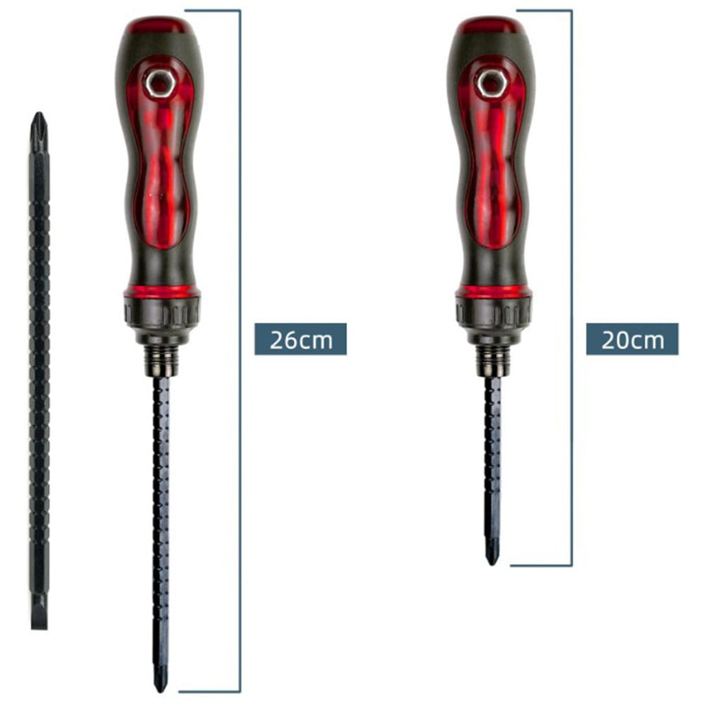 Double Head Screwdriver Retractable Removable Ratchet