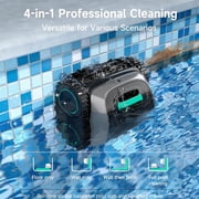 Restored WYBOT C1 Robotic Pool Cleaner, 4-in-1 Cordless Pool Vacuum for Inground Pools up to 1,614 Sq.ft, 150-Min Runtime, Wall & Waterline Cleaning, WiFi & Bluetooth Connect