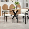 thumbnail image 2 of Set of 2 Adel Modern Gray Arm Chair Dining Chair with Beech Legs, 2 of 2