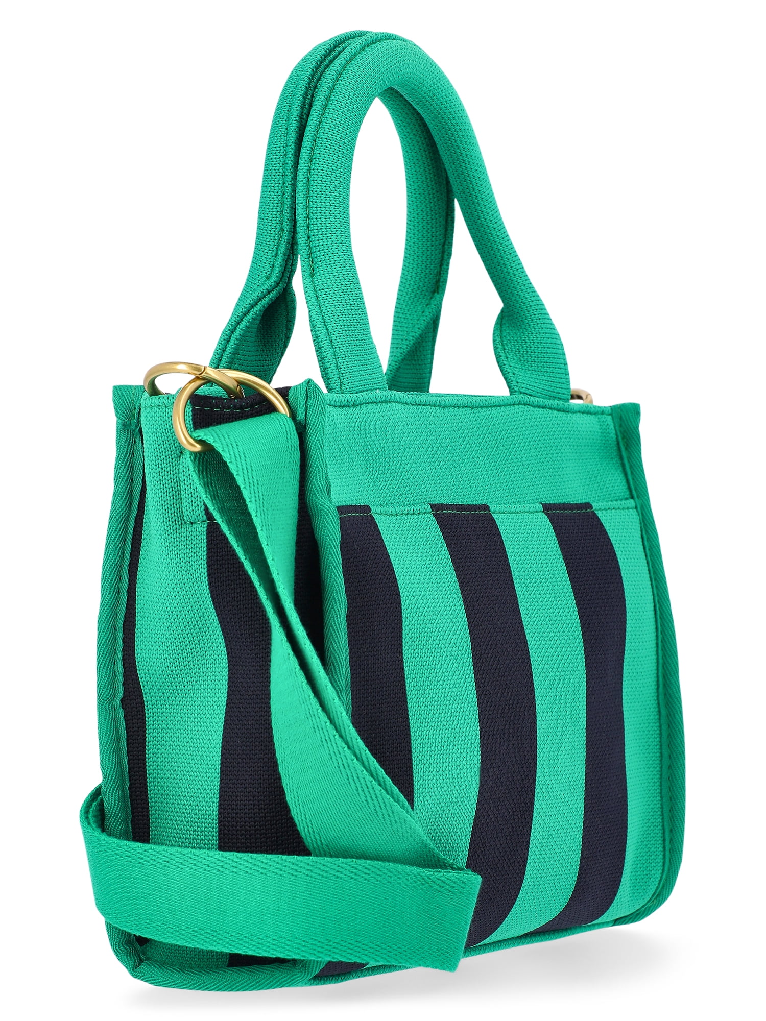 Free Assembly Women's Mini Satchel Handbag, Green/Navy