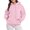 Pink, variant on Womens Long Sleeve Hoodies Sweatshirts Winter Fall Sweater Solid Color Zipperless d Pullover Hooded Shirts Tops