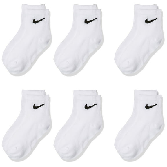 Nike Young Athletes Lightweight Ankle 6-Pair Pack Socks Kids WHITE 7C-10C (4-5 US Sock Size)