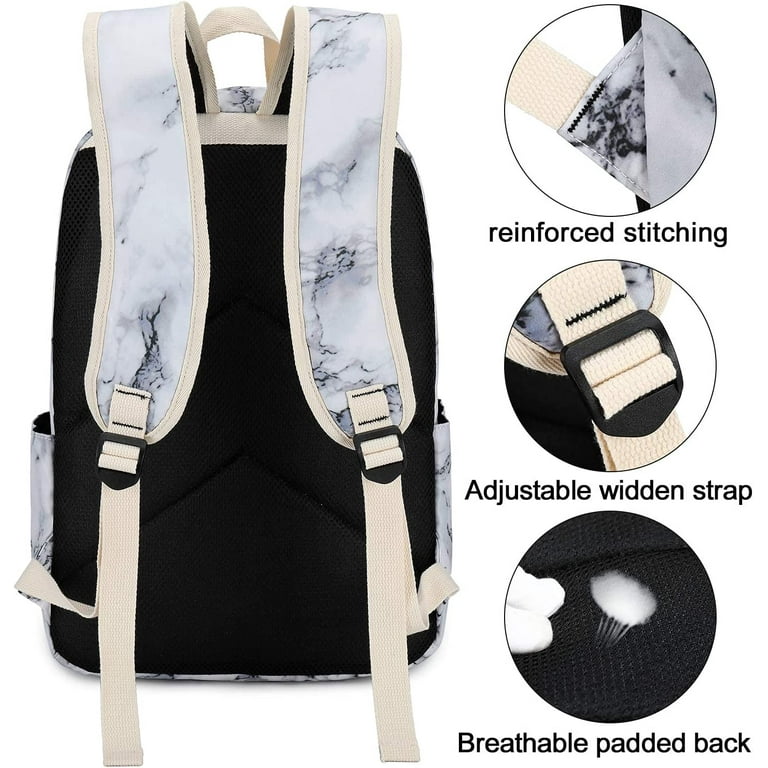 Marble Backpack Set For School Kids Teen Backpacks & Lunch Box