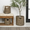 thumbnail image 2 of happimess Avery Bohemian Cottage Hand-Woven Hyacinth Cylinder Nesting Baskets with Handles, Brown (Set of 3), BSK2011B-3SET, 2 of 8