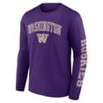 thumbnail image 2 of Men's Fanatics Purple Washington Huskies Distressed Arch Over Logo Long Sleeve T-Shirt, 2 of 3