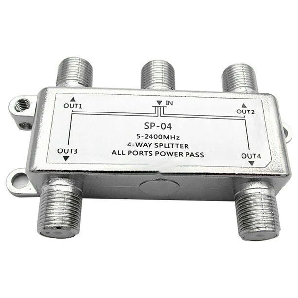 Digital 4Way Coaxial Cable Splitter 52400MHz, RG6 Compatible, Work