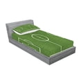 thumbnail image 2 of Teen Room Fitted Sheet & Pillow Sham Set, Soccer Field Grass Motif Stadium Game Match Winner Champion Sports Area, Decorative Printed 4 Piece Bedding Decor Set, Twin, Fern Green White, by Ambesonne, 2 of 3