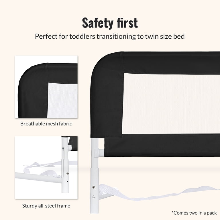 Dream On Me Mesh Security Bed Rails, Double Pack, Black photo 2