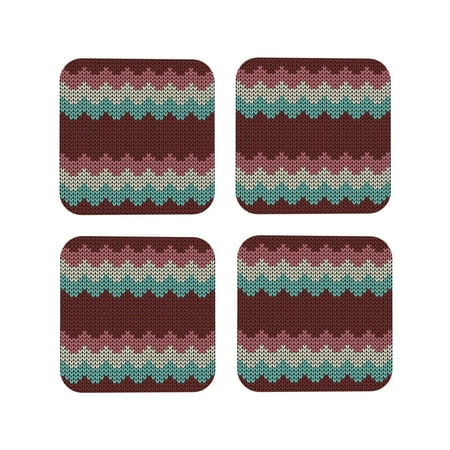 

Honeii fall leaf Element Print Leather Coaster Set of 4 Ideal for Safeguarding Your Furniture from Drinks Spills and Effortless Cleanup-Square