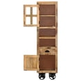 thumbnail image 4 of vidaXL Highboard with Wheel 15"x11.8"x56.3" Solid Rough Mango Wood, 4 of 6