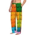 thumbnail image 6 of Logiee Colorful Building Blocks Print Pajama Pants for Men,Men’s Pajama Bottoms,Mens PJ Pants with Pockets & Button Fly-XX-Large, 6 of 6