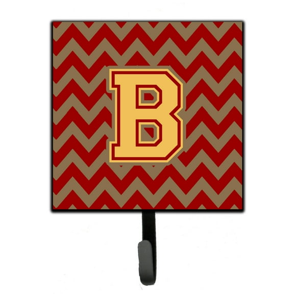Letter B Chevron Garnet and Gold  Leash or Key Holder