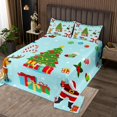YST Merry Christmas Quilt Set Xmas Tree Bedspread Set Twin Size For