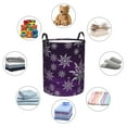 thumbnail image 6 of Daiia snowflake Gradient Purple Laundry Hamper With Handles Large Storage Basket/Toy Organizer/Dirty Clothes Collapsible Waterproof For College Dorms, Bedroom,Bathroom, 6 of 8