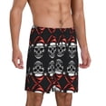 thumbnail image 2 of Sikiie Skull santa hat Mens Pajama Shorts, Lightweight Lounge Pant with Pockets Soft Sleep Pj Shorts for Men4X-Large, 2 of 6