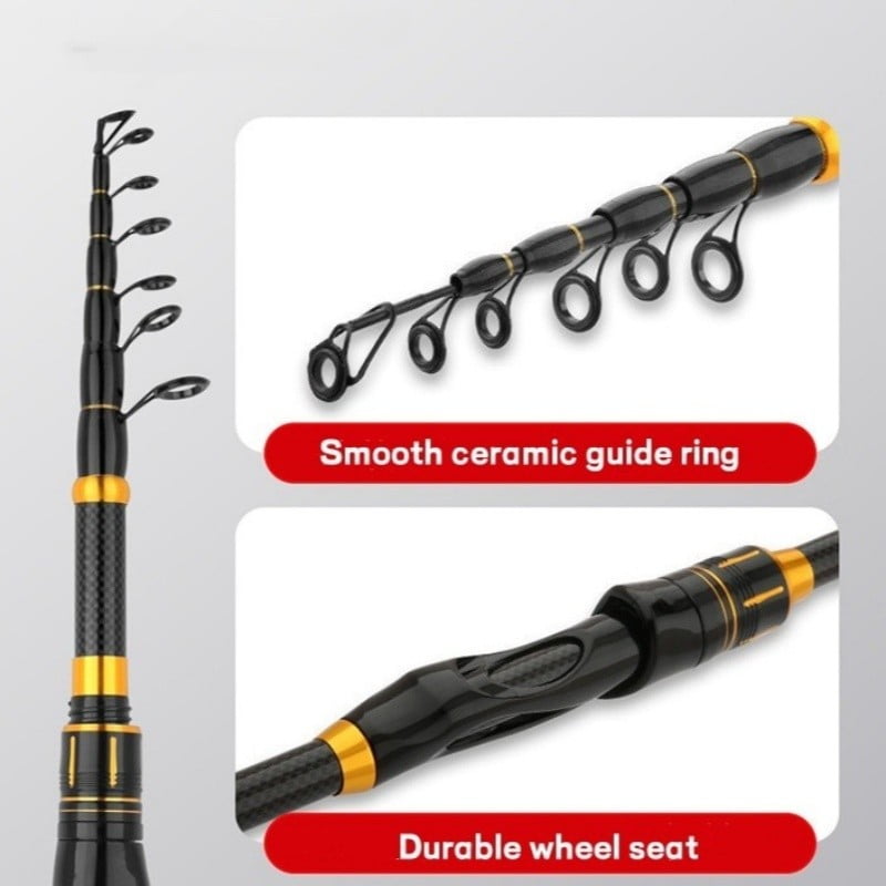 Telescopic Fishing Rod Carbon Fiber Spinning Casting Ultra Light Rod Fast Action