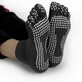 thumbnail image 2 of Black Yoga Toe Socks w/ Slip-free Silicone Texturizing Beads, 2 of 2