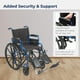 thumbnail image 5 of Silla de ruedas Drive Medical Blue Streak con reposabrazos abatibles, reposapiernas elevables, brazos plegables para escritorio de exterior, asiento de acero de aleación de 20 pulgadas, 5 of 5