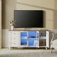 thumbnail image 3 of Wampat Easy Assemble Television Stand with Cabinets, Wood White, 3 of 10