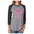 thumbnail image 1 of Feminism Shirt Womens Rights Vote 3/4 Women Sleeve Baseball Jersey Shirt Large black/gray, 1 of 4