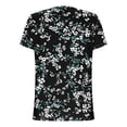 thumbnail image 6 of ClodeEU Women's V-Neck Printed Short Sleeve Shirt with Button ,Casual Trendy Tunic Blouse Black,Womens Plus XXL, 6 of 7