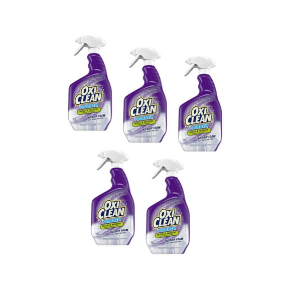 OxiClean plus Bleach, No Drip Foam, Mold & Mildew Bathroom Stain Remover 30 oz. - Pack of 5