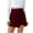 Wine, variant on Stamzod Plaid Skirts for Women Solid Color Summer A-Line Split Pencil Skirt Casual Corduroy Mini Skorts for Woman Blue S