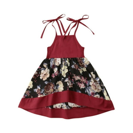 

Bagilaanoe Toddler Baby Girl Summer Dress Floral Print Sleeveless A-line Princess Dresses 6M 12M 1T 2T 3T 4T 5T Kid Casual Swing Sundress