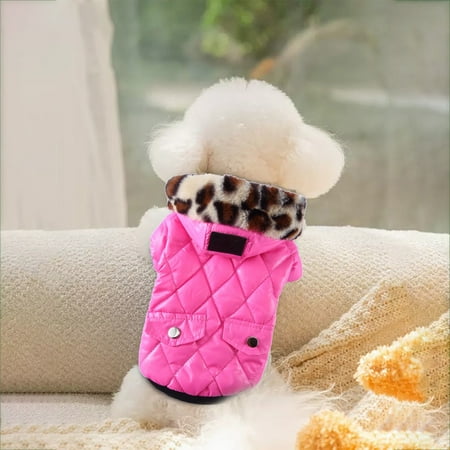 Pet clothes Small Pet Winter Hoodie Coat for Puppies and Cats—Lightweight Warmth Easy Fit for Small Breeds, 40 cm, Pink
