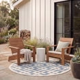 thumbnail image 4 of Safavieh Courtyard Alvin Geometric Indoor/Outdoor Area Rug, Blue/Bone, 7'10" x 7'10" Round, 4 of 10