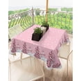 thumbnail image 2 of Christmas Snowman Tablecloth Waterproof for Round/Rectangle/Oval/Square Tablecloth 60x60 in Table Cloth Cover for Fall Baby Shower Christmas Wedding Party, Christmas Pink Snowflake, 2 of 6