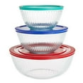 thumbnail image 1 of Pyrex 3-Piece Glass Mixing Bowls with Lids Set, 1 of 2