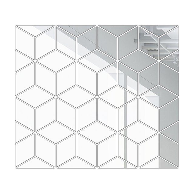 Yeacher Wall Decals Wall Sticker Diamond Cubic Mirror Reflective Design DIY Family Wall Art Sticker Decor Decoration
