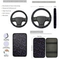 thumbnail image 3 of Yuyamidu Purple Bat Car Seat Cover Full Set of 13 Universal Steering Wheel Cover Seat Belt Strap Pads Cup Coasters Armrest Cover Pad Keychain Auto Interior Accessories, 3 of 6