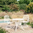 thumbnail image 1 of vidaXL 3 Piece Bistro Set Cast Aluminium White, 1 of 5