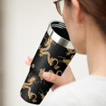thumbnail image 5 of 30 oz Golden Dragon Tumbler with Handle and Flip Straw, Stainless Steel Insulated Cup with Lid and Straw,Travel Coffee Mug Water Bottle,Christmas Birthday Mothers Day Gifts for Women Animal Lovers, 5 of 6