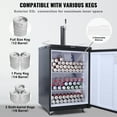 thumbnail image 5 of VEVOR Beer Kegerator, Single Tap Draft Beer Dispenser, Full Size Keg Refrigerator With Shelves, CO2 Cylinder, Drip Tray & Rail, 32°F- 75.2°F Temperature Control, Holds 1/6, 1/4, 1/2 Barrels, Silver, 5 of 10