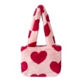 thumbnail image 1 of Shisuyan 1Ensemble Sac à Main en Forme de Cœur pour Femmes Rangement pour Portefeuille Peluche Rose, 1 of 9