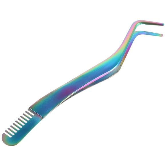 Pinzas para pestañas, herramienta aplicadora, pinzas de acero inoxidable para extensiones de pestañas, peine, pinzas para pestañas 2 en 1